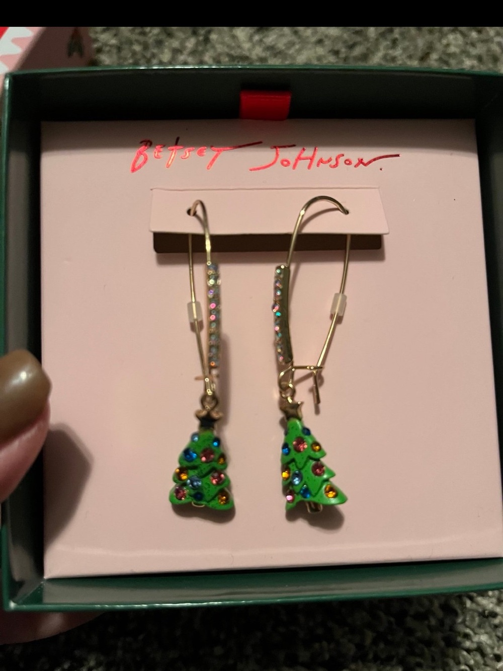 Betsey Johnson Christmas Tree earrings
